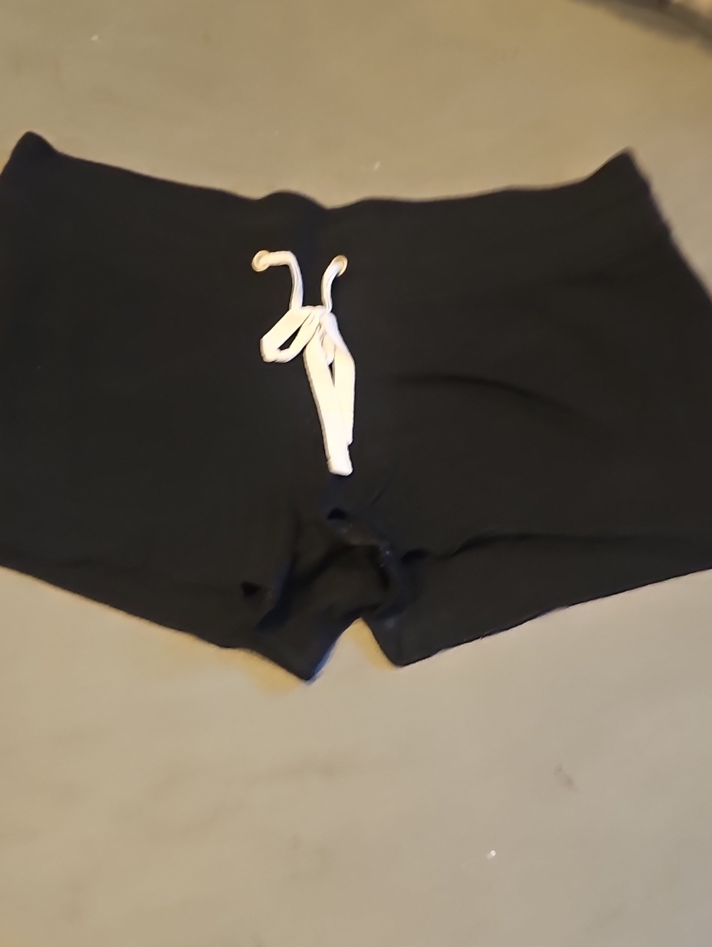 No Boundaries Black Athletic Drawstring Shorts with White Tie